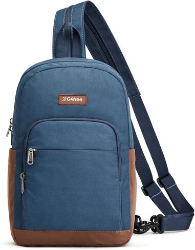 حقيبة ظهر G4Free Sling Bag Crossbody حقيبة ظهر صغيرة قابلة للتحويل للنساء والرجال حقيبة ظهر للسفر مع جيب RFID باللونين الأسود والبني in Saudi Arabia