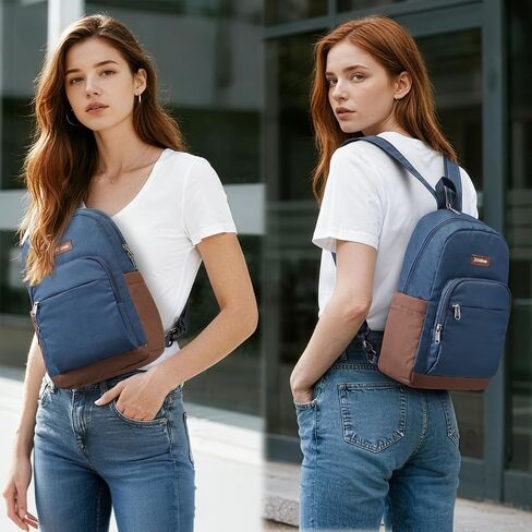 حقيبة ظهر G4Free Sling Bag Crossbody حقيبة ظهر صغيرة قابلة للتحويل للنساء والرجال حقيبة ظهر للسفر مع جيب RFID باللونين الأسود والبني in Saudi Arabia