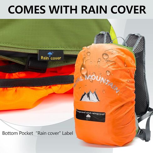 حقيبة ظهر للدراجة مع غطاء للمطر، حقائب ظهر لركوب الدراجات الجبلية، حقيبة نهارية خفيفة الوزن وقابلة للتعبئة ومقاومة للماء للسفر، حقيبة ظهر صغيرة لركوب الدراجات، والمشي لمسافات طويلة، والتخييم (أزرق داكن) in Kuwait