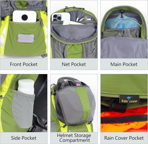 حقيبة ظهر للدراجة مع غطاء للمطر، حقائب ظهر لركوب الدراجات الجبلية، حقيبة نهارية خفيفة الوزن وقابلة للتعبئة ومقاومة للماء للسفر، حقيبة ظهر صغيرة لركوب الدراجات، والمشي لمسافات طويلة، والتخييم (أزرق داكن) in Kuwait