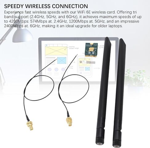 VBESTLIFE WiFi 6E Wireless Card, Expand to Tri Band 6GHz/5GHz/2.4GHz M.2 NGFF Wireless Bluetooth 5.2, Includes 8dBi Antennas, for Wins 10 11 in Saudi Arabia