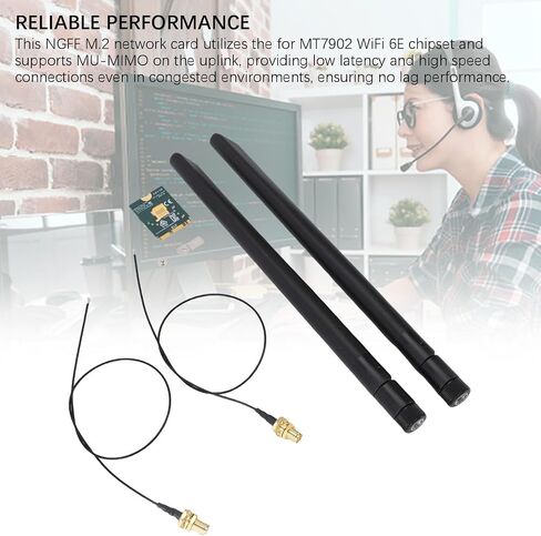 VBESTLIFE WiFi 6E Wireless Card, Expand to Tri Band 6GHz/5GHz/2.4GHz M.2 NGFF Wireless Bluetooth 5.2, Includes 8dBi Antennas, for Wins 10 11 in Saudi Arabia