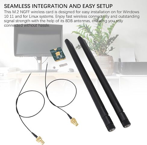 VBESTLIFE WiFi 6E Wireless Card, Expand to Tri Band 6GHz/5GHz/2.4GHz M.2 NGFF Wireless Bluetooth 5.2, Includes 8dBi Antennas, for Wins 10 11 in Saudi Arabia