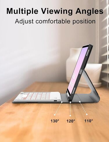 حافظة لوحة مفاتيح KVAGO لجهاز Samsung Galaxy Tab S10 FE Plus/S10 FE+ 13.1 بوصة 2025، لوحة مفاتيح بلوتوث بإضاءة خلفية قابلة للفصل بـ 7 ألوان، غطاء مع حامل قلم S (ذهبي وردي) in Saudi Arabia