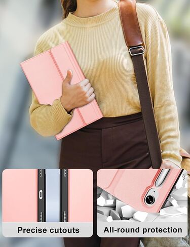 حافظة لوحة مفاتيح KVAGO لجهاز Samsung Galaxy Tab S10 FE Plus/S10 FE+ 13.1 بوصة 2025، لوحة مفاتيح بلوتوث بإضاءة خلفية قابلة للفصل بـ 7 ألوان، غطاء مع حامل قلم S (ذهبي وردي) in Saudi Arabia