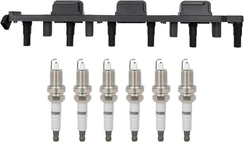 ECCPP 1 ignition coils with 6 iridium Spark Plugs,UF296,coils packs,for Jeep Grand,for Cherokee 2000-2004,for Wrangler 2000-2006 L6 4.0L,UF296 5C1181,C1263 in Saudi Arabia