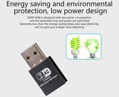 JAPOO RTL8811AU WiFi Wireless USB WiFi Adapter for Desktop PC and Laptop,600Mbps High Gain Dual Band 5dBi Antenna 5.8G/2.4G WiFi Adapter,Supports Win7/8/11/10/Linux (No Antenna) in Kuwait