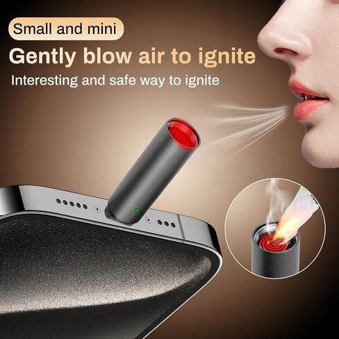 Portable and Lightweight USB Type-C Electric Lighter, which has no Flame, no Gas, no Battery and is Windproof, can be Used by Connecting The Charging Port of The Mobile Phone. (Grey) in Kuwait