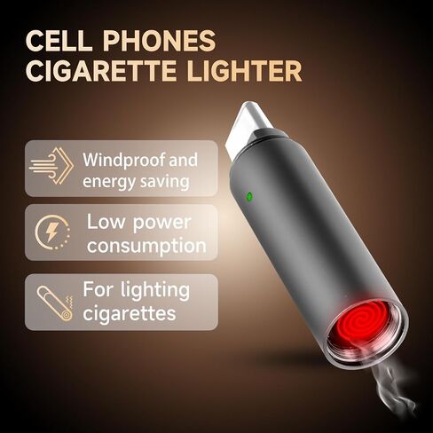Portable and Lightweight USB Type-C Electric Lighter, which has no Flame, no Gas, no Battery and is Windproof, can be Used by Connecting The Charging Port of The Mobile Phone. (Grey) in Kuwait