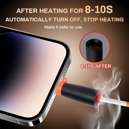ولاعة كهربائية محمولة وخفيفة الوزن USB من النوع C، لا تحتوي على لهب أو غاز أو بطارية ومقاومة للرياح، ويمكن استخدامها عن طريق توصيل منفذ شحن الهاتف المحمول. (رمادي) in Saudi Arabia