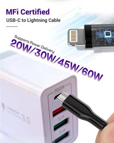 6.6Ft USB C to Lightning Cable Pet Proof iPhone Charger Metal Cord - MFi Metal Braided iPhone Charger Fast Charging 60W, Chew Proof Charging Cable with Data Sync Carplay for iPhone 14 13 12 11 XS XR 8 in Saudi Arabia