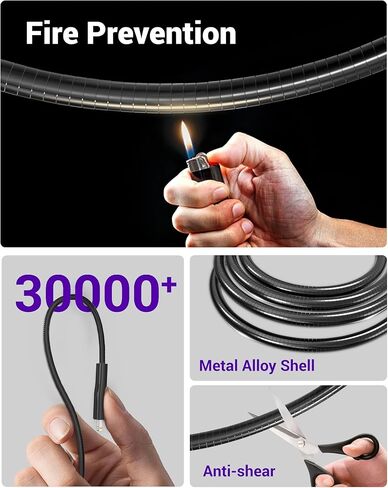 6.6Ft USB C to Lightning Cable Pet Proof iPhone Charger Metal Cord - MFi Metal Braided iPhone Charger Fast Charging 60W, Chew Proof Charging Cable with Data Sync Carplay for iPhone 14 13 12 11 XS XR 8 in Saudi Arabia