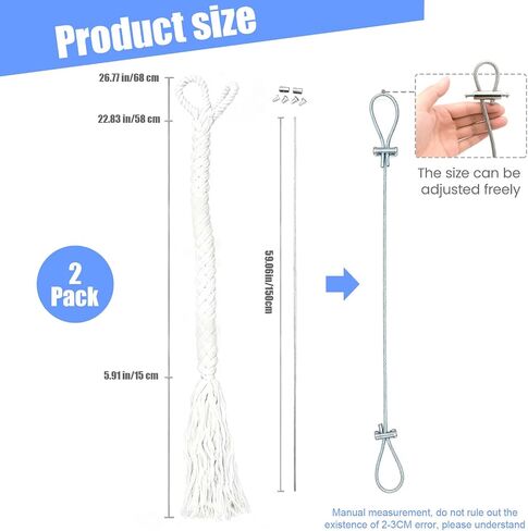 2 Pack 26.7 Inch Hemp Scrape Rope with 59 Inch Steel Wire Rope，Cotton Highly Absorbent Scent Rope for Deer，Hunting Accessories for Outdoor Enthusiasts & Hunter Gifts in Saudi Arabia