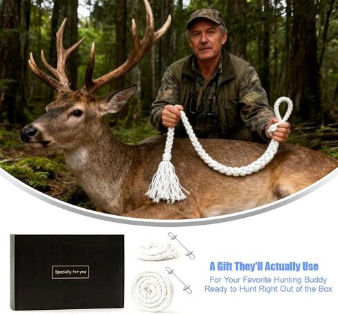 2 Pack 26.7 Inch Hemp Scrape Rope with 59 Inch Steel Wire Rope，Cotton Highly Absorbent Scent Rope for Deer，Hunting Accessories for Outdoor Enthusiasts & Hunter Gifts in Saudi Arabia