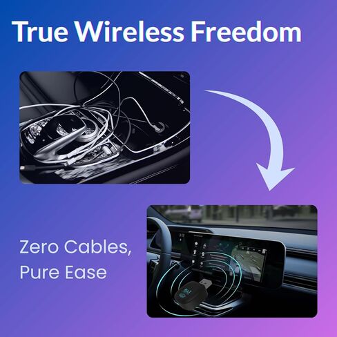 محول CarPlay اللاسلكي لجهاز iPhone (ترقية 2026) - تحويل CarPlay سلكي إلى CarPlay لاسلكي مع اتصال تلقائي سريع، زمن استجابة منخفض لنظام iOS 10+ وأنظمة CarPlay في المصنع in Kuwait