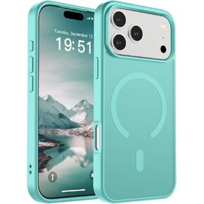 حافظة SUPFINE المغناطيسية لهاتف iPhone 17 Pro Max (متوافقة مع MagSafe) (حماية من السقوط من الدرجة العسكرية) شفافة غير لامعة مقاومة للصدمات مع غطاء هاتف مضاد لبصمات الأصابع 2025، أزرق أخضر in Kuwait