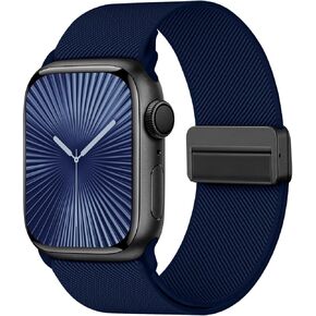 Stretchy Band with Magnetic Clasp Compatible for Apple Watch Bands Women Men 38mm 40mm 41mm 42mm 44mm 45mm 46mm 49mm, Nylon Sport Solo Loop for iWatch Series 11/10/9/8/7/6/SE/5/4/Ultra 3 2 1 in Kuwait