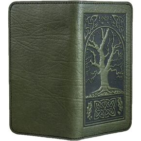 غطاء دفتر شيكات من الجلد الأصلي المنقوش عليه طائر الطنان من Oberon، مقاس 8.89 سم × 16.51 سم، أزرق مخضر in Saudi Arabia