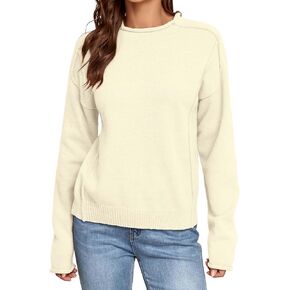 ZAFUL Women's Mock Neck Sweater Long Sleeve Ribbed Knit Basic Cropped Pullover Sweater in Saudi Arabia