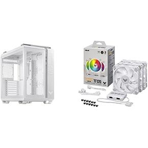ASUS TUF Gaming GT502 White ATX Mid-Tower Computer Case + TUF Gaming TF120 ARGB White Edition (3-Pack) 3-Pin Customizable LEDs Blade in Kuwait