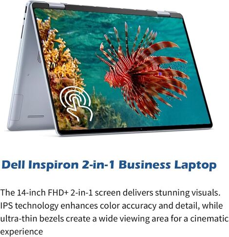 Dell 2-in-1 Business Student Laptop - Intel Core 7 150U CPU, Copilot-AI, 14" FHD+ Touchscreen, 64GB DDR5 RAM, 4TB SSD, Intel Graphics, Fingerprint, Windows 11 Pro, Copilot AI, w/Accessories in Saudi Arabia