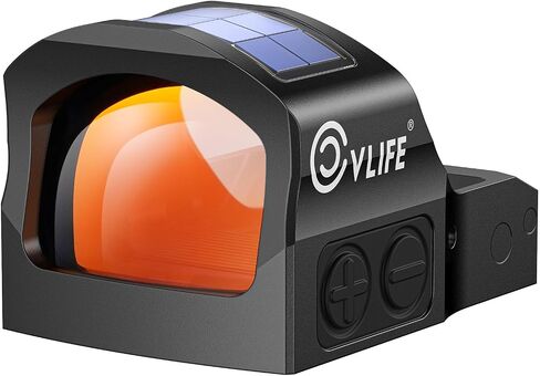 CVLIFE WildHawk X Solar Auto Brightness Red Dot Sight for RMR & Full-Sized Setups, 2 MOA Dot & 48 MOA Circle Open Reflex Optics, Motion Awake 3000G Shockproof Scope with Adapter for MOS & Picatinny in Saudi Arabia