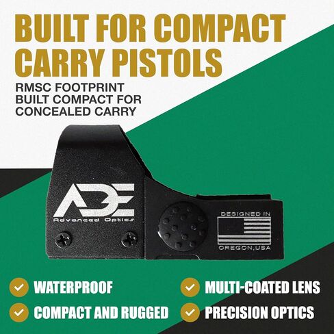 Ade Advanced Optics Compact RD3-009 Red Dot Reflex Sight for Ruger LC9, LC380, LC9S Pistol – Reflex Compact Sight, Doctor Footprint, Motion Awake, Compact Handgun Optic, Adjustable Windage & Elevation in Saudi Arabia