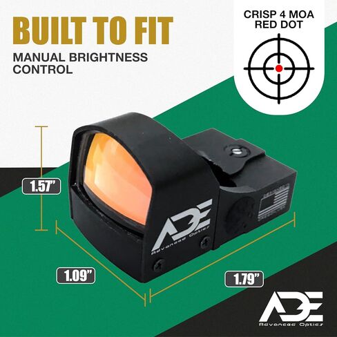 Ade Advanced Optics Compact RD3-009 Red Dot Reflex Sight for Ruger LC9, LC380, LC9S Pistol – Reflex Compact Sight, Doctor Footprint, Motion Awake, Compact Handgun Optic, Adjustable Windage & Elevation in Saudi Arabia