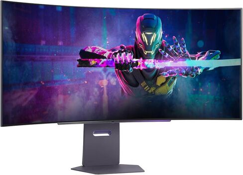 LG 45 Ultragear OLED Curved Gaming Monitor - 45" WQHD (3440x1440) OLED - 240Hz - 0.03ms GTG - 21:9-800R - AMD FreeSync Premium Pro - G-SYNC Compatible- DisplayHDR True Black 400 Wi-Fi w/ICP Hub in Saudi Arabia