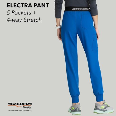 BARCO Skechers Vitality Electra Scrub Jogger for Women - Yoga Style Jogger, Mid-Rise, 4-Way Stretch Women's Scrub Pant in Kuwait