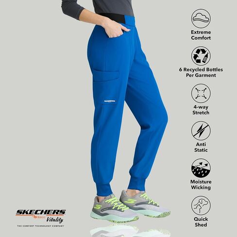 BARCO Skechers Vitality Electra Scrub Jogger for Women - Yoga Style Jogger, Mid-Rise, 4-Way Stretch Women's Scrub Pant in Kuwait