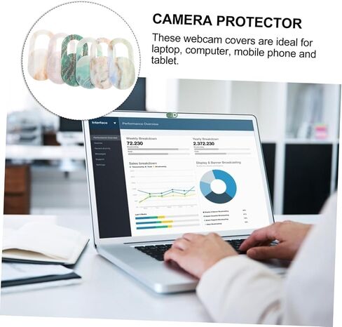 6Pcs Webcam Camera Cover Slide Self Adhesive Privacy Protector for Laptop Phone Easy Open Compatible with Surface Pro Tablets Adhesion for Secure in Saudi Arabia