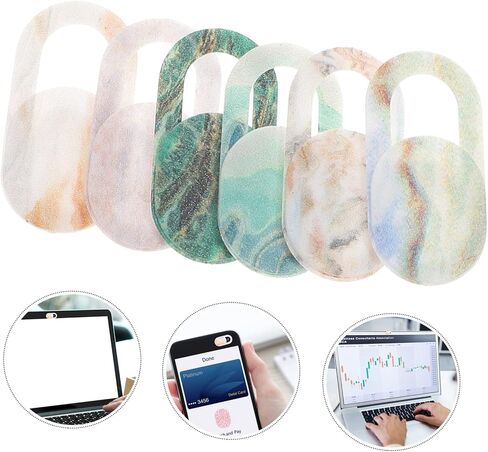 6Pcs Webcam Camera Cover Slide Self Adhesive Privacy Protector for Laptop Phone Easy Open Compatible with Surface Pro Tablets Adhesion for Secure in Saudi Arabia