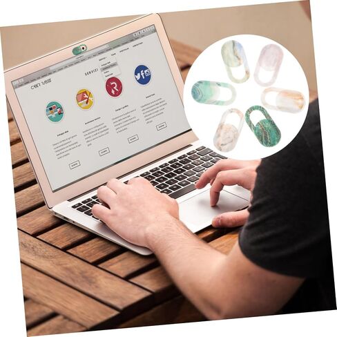 6Pcs Webcam Camera Cover Slide Self Adhesive Privacy Protector for Laptop Phone Easy Open Compatible with Surface Pro Tablets Adhesion for Secure in Saudi Arabia