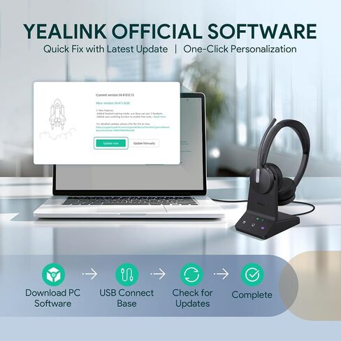 كابل هاتف وسماعة رأس لاسلكية WH64 DECT وBluetooth Mono UC، وكابل USB إلى RJ9 in Saudi Arabia