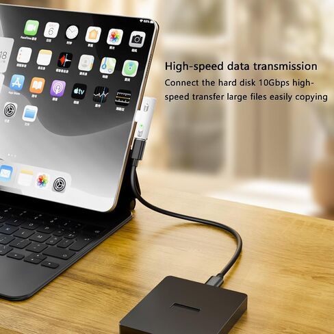 محول USB C 1 في 2 مخرج USB-C لسماعات الرأس والشحن، PD 100 واط شحن سريع وتحويل الصوت ونقل بيانات USB 3.2 بسرعة 10 جيجابت في الثانية - أبيض in Kuwait