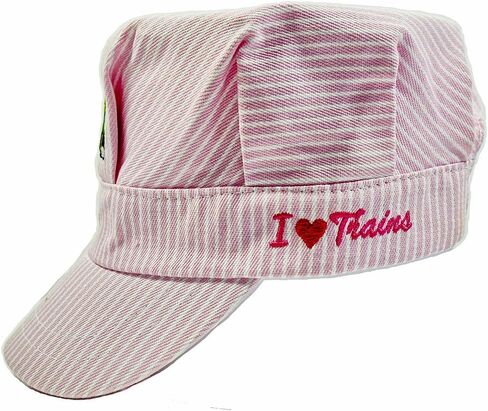 Young Boys Choo Choo Train Embroidered Steam Engine Train Engineer Hat with ITrains Navy/White in Saudi Arabia