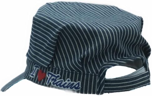 Young Boys Choo Choo Train Embroidered Steam Engine Train Engineer Hat with ITrains Navy/White in Saudi Arabia