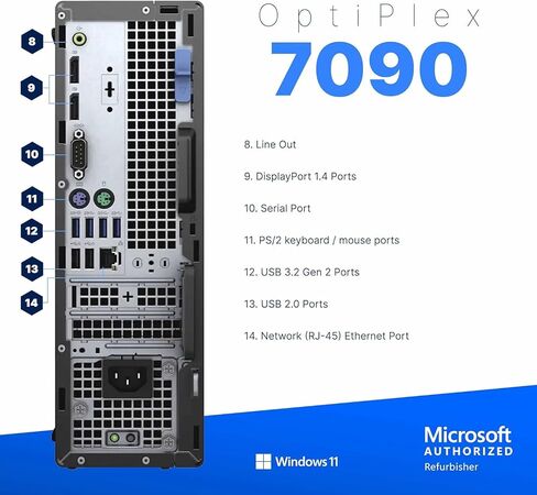 كمبيوتر مكتبي Dell OptiPlex 7090، Intel Core i5-10500 6-Core 3.1 جيجا هرتز (حتى 4.5 جيجا هرتز)، ذاكرة الوصول العشوائي 16 جيجا، 500 جيجا NVMe + 1 تيرابايت SSD، WiFi + BT، منفذ عرض مزدوج، لوحة مفاتيح لاسلكية + ماوس، Windows 11 Pro (متجدد) in Kuwait