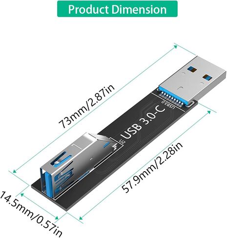 لوحة موسع USB3.0 C سريعة السرعة محول ذكر إلى أنثى 90 درجة لتوصيل الكمبيوتر وتطبيقات الاستخدام العام التوصيل والتشغيل محول USB in Kuwait