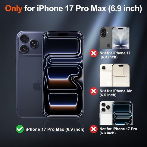 حافظة SUPFINE المغناطيسية لهاتف iPhone 17 Pro Max (متوافقة مع MagSafe) (حماية من السقوط من الدرجة العسكرية) شفافة غير لامعة مقاومة للصدمات مع غطاء هاتف مضاد لبصمات الأصابع 2025، أزرق أخضر in Kuwait