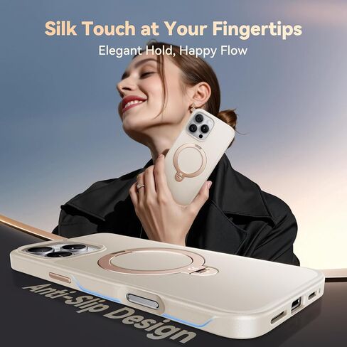 حافظة CASEKOO باللون الأزرق البحري مصممة لهاتف iPhone 17 Pro Max مع حامل مغناطيسي دوار [حماية عسكرية بطول 16 قدم] [حافة غير قابلة للانزلاق] [مناسبة لـ MagSafe] MagicStand 360 لهاتف iPhone 17 ProMax مقاس 6.9 بوصة in Kuwait
