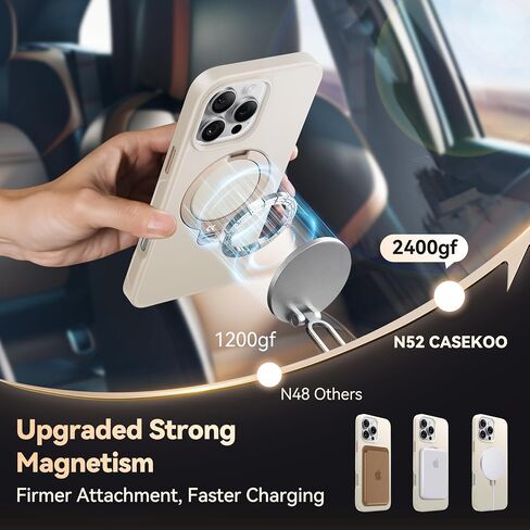 حافظة CASEKOO باللون الأزرق البحري مصممة لهاتف iPhone 17 Pro Max مع حامل مغناطيسي دوار [حماية عسكرية بطول 16 قدم] [حافة غير قابلة للانزلاق] [مناسبة لـ MagSafe] MagicStand 360 لهاتف iPhone 17 ProMax مقاس 6.9 بوصة in Kuwait
