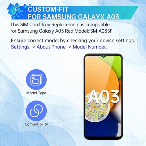 لاستبدال علبة شريحة الاتصال Samsung Galaxy A03 (إصدار SIM واحد) محول حامل فتحة صينية البطاقة الحمراء مع قاذف إبرة لـ A03 SM-A035F in Saudi Arabia