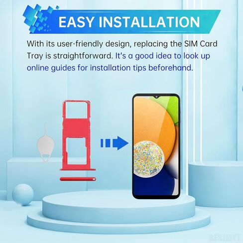 لاستبدال علبة شريحة الاتصال Samsung Galaxy A03 (إصدار SIM واحد) محول حامل فتحة صينية البطاقة الحمراء مع قاذف إبرة لـ A03 SM-A035F in Saudi Arabia