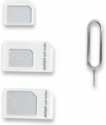 SIM Card Adapter, 4-in-1 SIM Converter Kit Nano/Micro/Standard with Tray Eject Pin - 1 Pack,White in Saudi Arabia