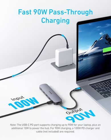 Anker MagGo USB-C Adapter, SD Card Reader & USB C Hub, 5-in-1 USB Hub for Laptops & 4-Port USB 3.0 Hub (Bundle) in Saudi Arabia