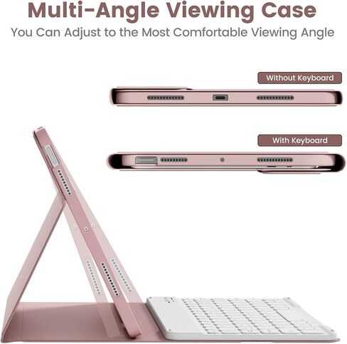 حافظة لوحة مفاتيح لجهاز iPad Air 11 بوصة (M3/M2، 2025/2024)، لجهاز iPad Air الجيل الخامس/الرابع (10.9 بوصة، 2022/2020)، لوحة مفاتيح بلوتوث مغناطيسية قابلة للفصل، غطاء فوليو مع حامل قلم رصاص، أزرق سماوي in Kuwait