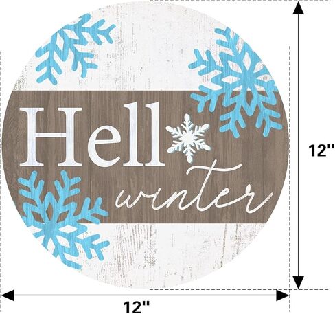 Deroro Winter Blue Snowflakes Sign for Front Door Decor, Let It Snow Wood Door Hanger for Outdoor Outside Porch, Christmas Holiday Seasonal Wooden Wreath Indoor Wall Hanging Decoration in Kuwait