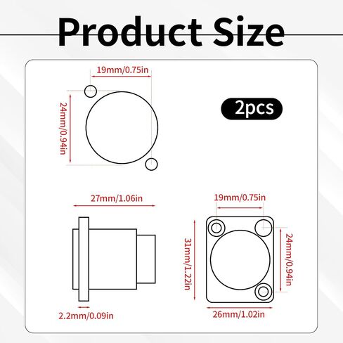 2 Pack RJ45 CAT6 Panel Mount Adapter Bulkhead Feed Thru Coupler with Waterproof Dustproof Cap Female-to-Female Ethernet Pass-Through Connector XLR/D-Panel Mountable Interface Adapter in Saudi Arabia